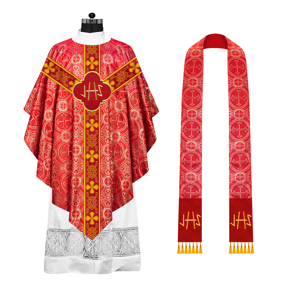 Embroidered Pugin Chasuble with Spiritual Motif