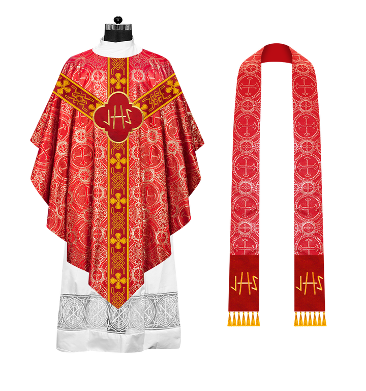 Embroidered Pugin Chasuble with Spiritual Motif