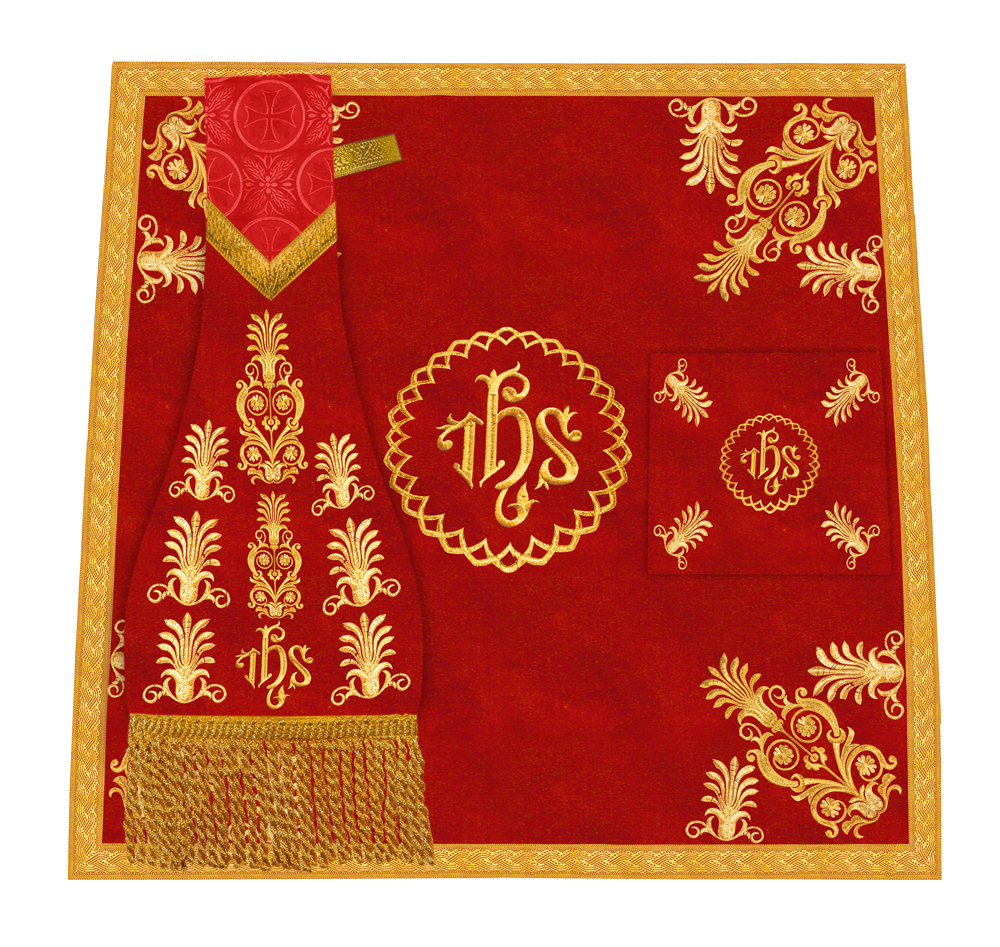 Liturgical Church Mass Set with Ornate Embroidered Details