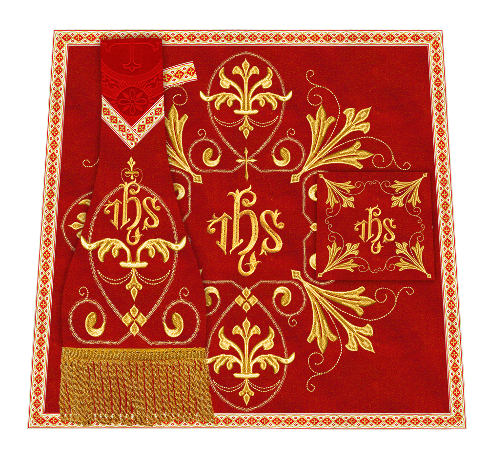 Roman Chasuble Vestment Enhanced With Orphrey and Trims