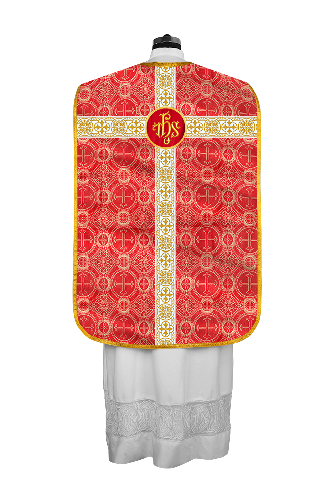 Casulla católica romana con motivo espiritual 