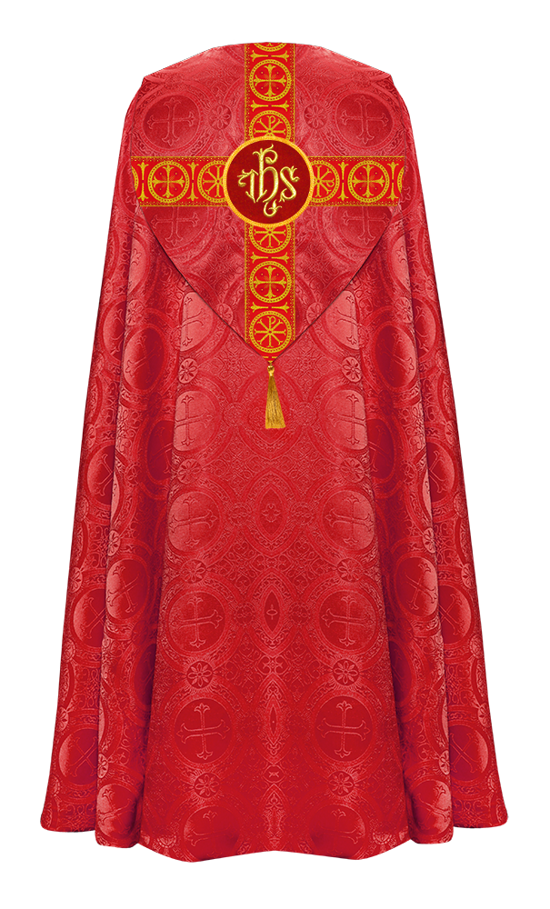 Gothic Cope Vestment with Cross Type Braided Motif