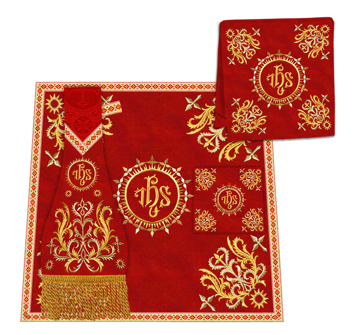 Gothic Chasuble Vestments With Braided Orphrey and trims