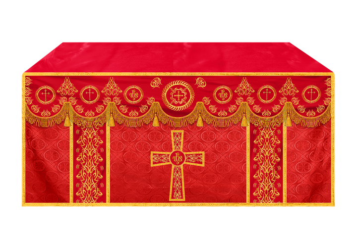 Liturgical Altar Table Cloth with Elegant Embroidery Trims