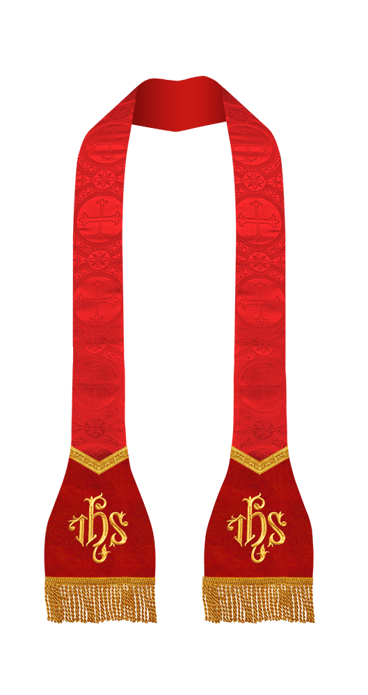 Spiritual Roman Stole with Embroidered Motif