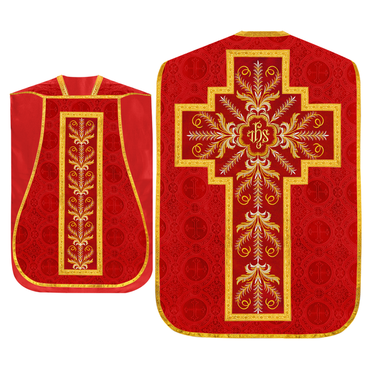 Set of Four Roman Chasuble with liturgical motifs