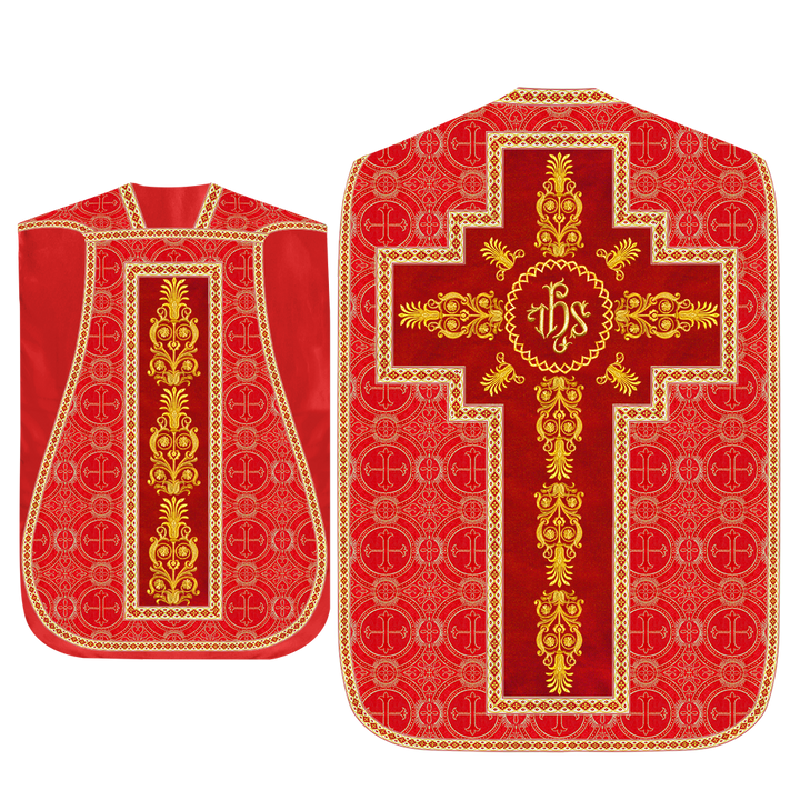 Roman Chasuble Vestments Adorned With Trims