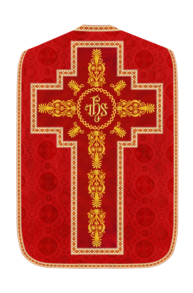 Roman Chasuble Vestments Adorned With Trims