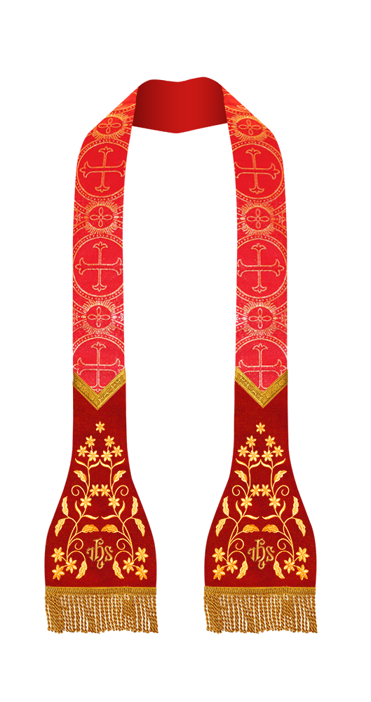 Set of 4 roman stole with floral design