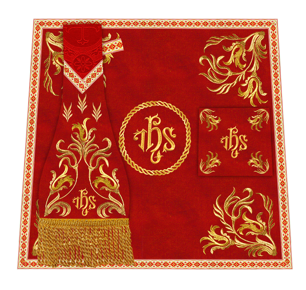 Liturgical Borromean Chasuble With Detailed Embroidery and Trims