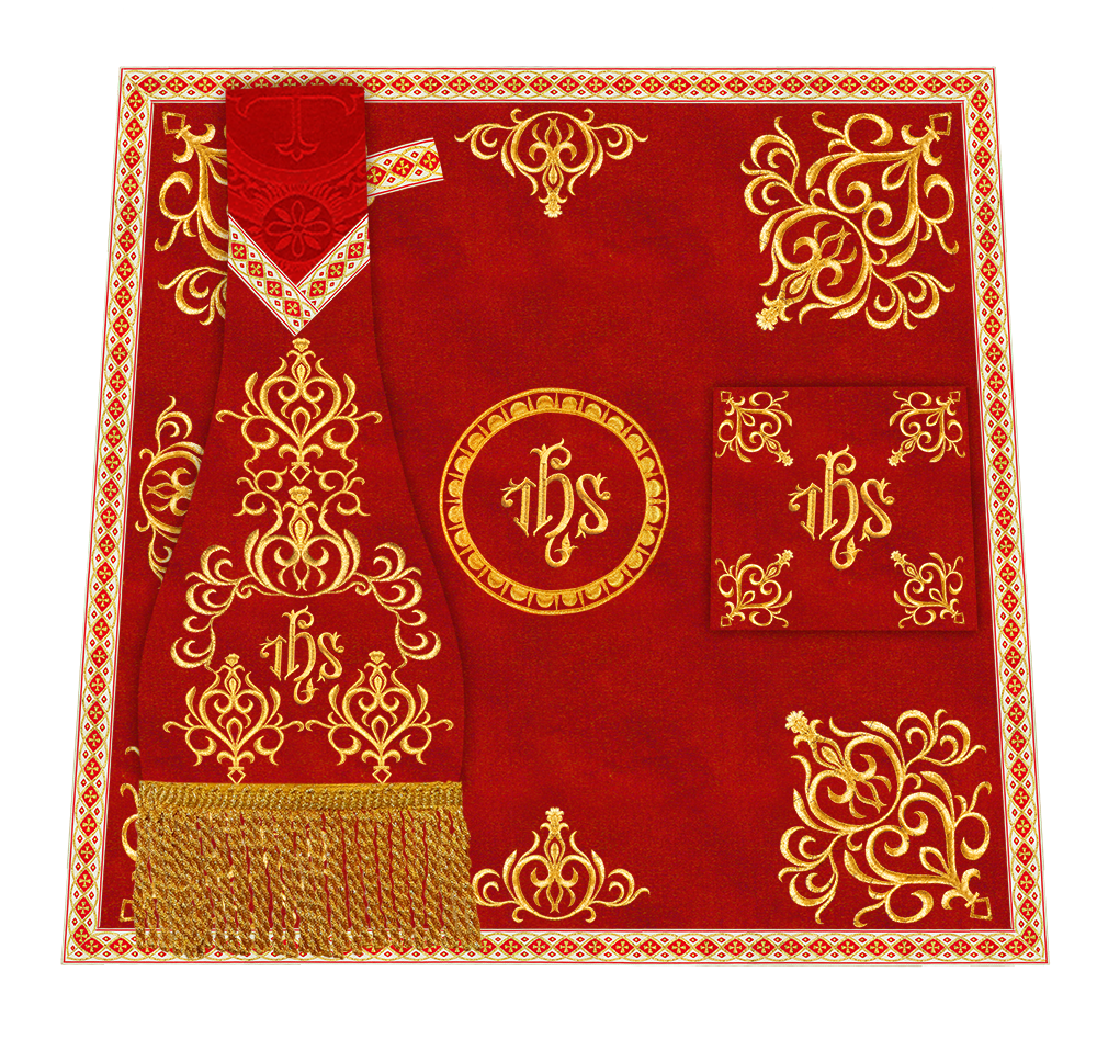 Traditional Fiddleback Vestment With Motifs and Trims