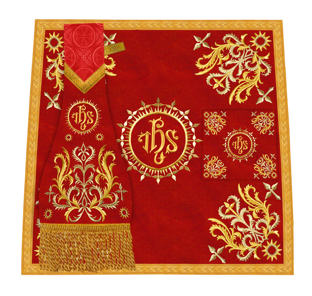 Premium Altar Mass Set with Ornate Embroidered Trims