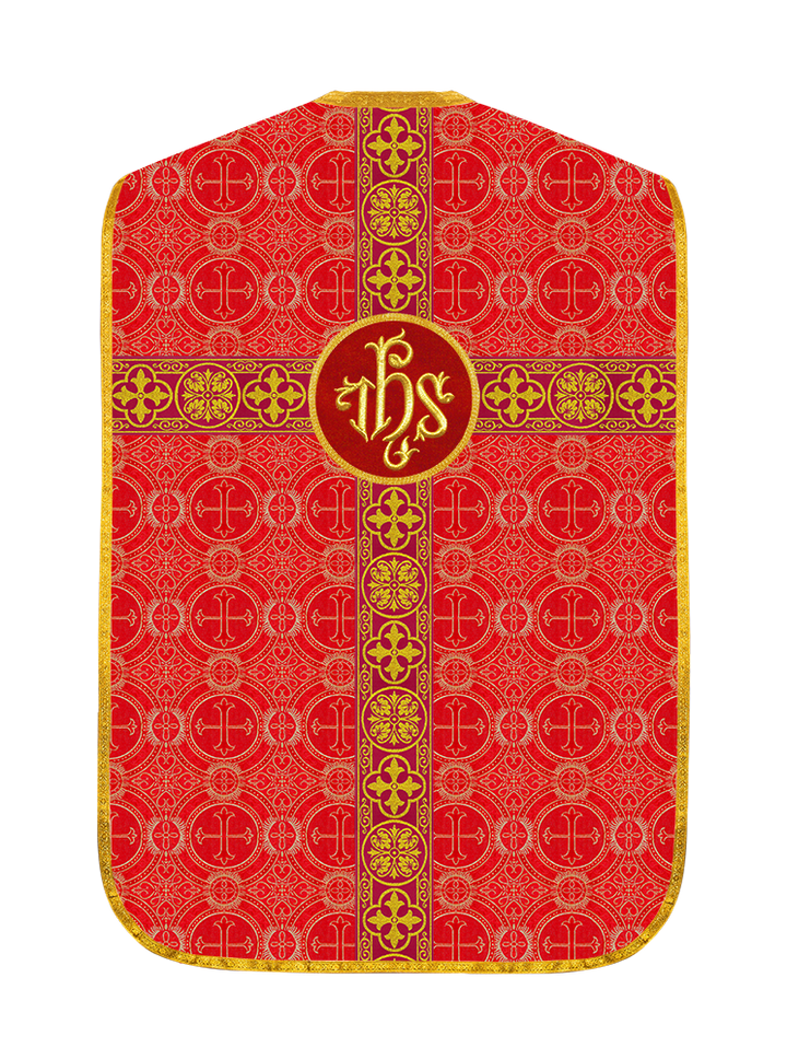 Fiddleback Vestment with Motif and woven Braided Trims