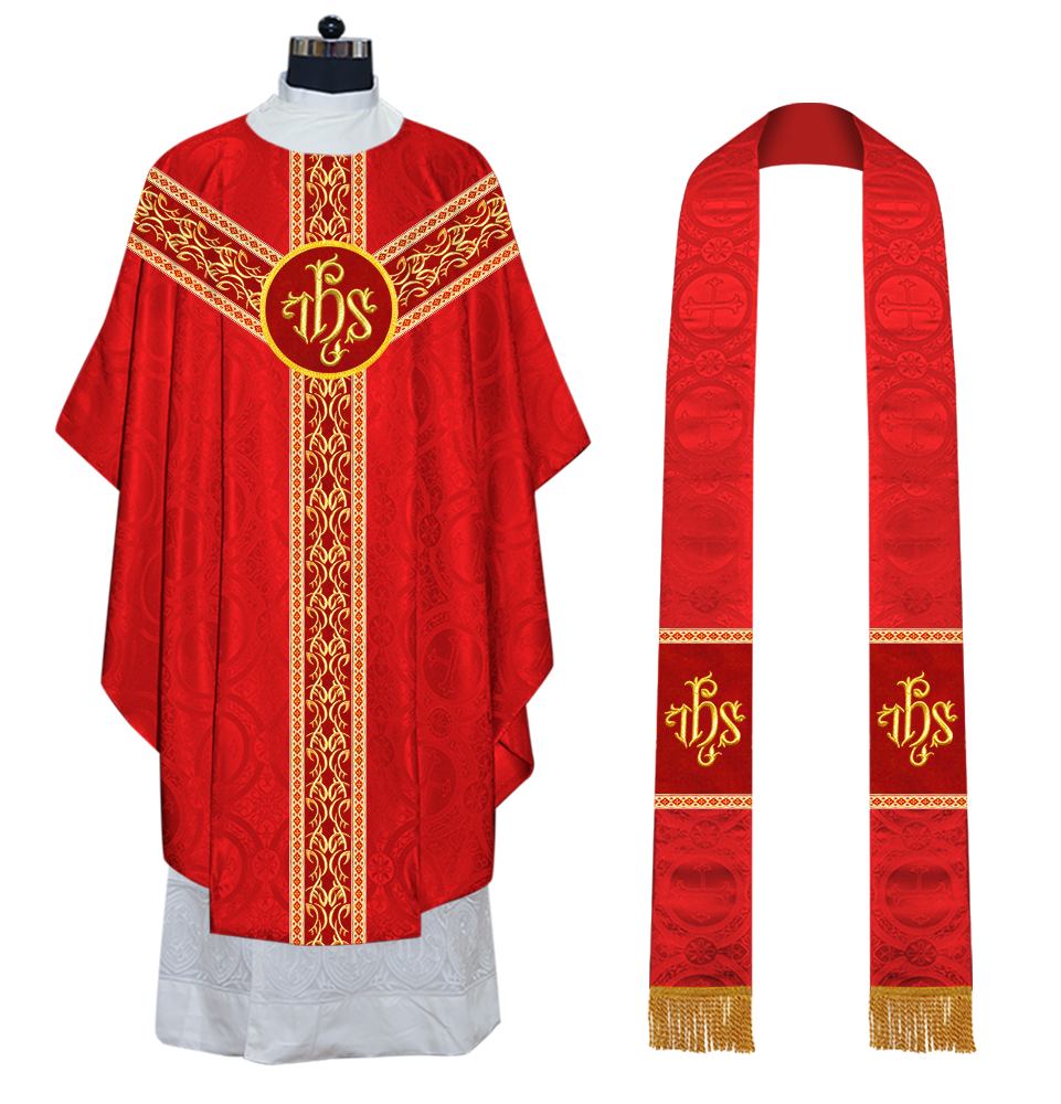 Gothic Chasuble Vestments with embroidery and trims