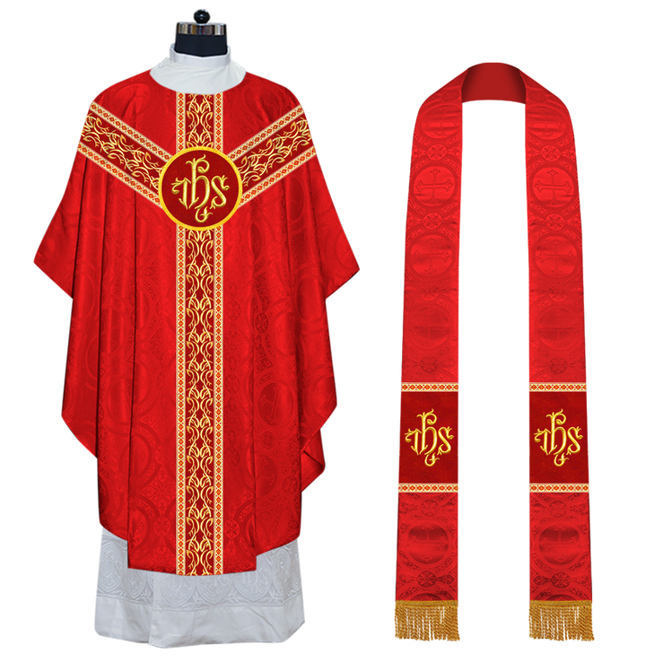 Gothic Chasuble Vestments with embroidery and trims