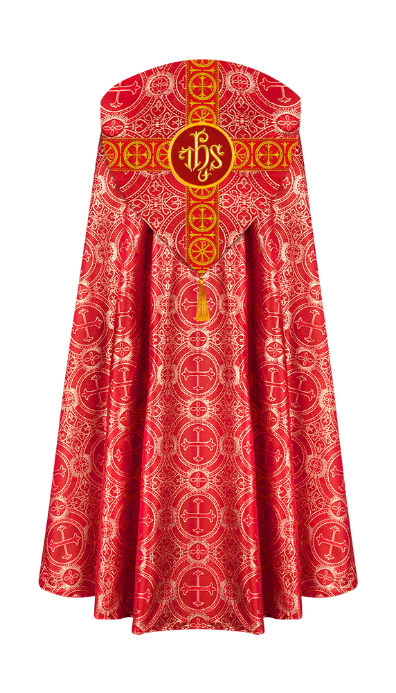 Gothic Cope Vestment with Cross Type Braided Motif