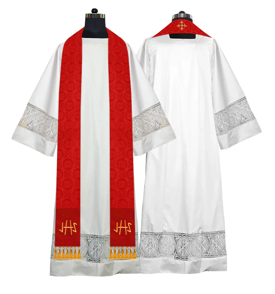 Ordination Stole with Embroidered Spiritual Motif