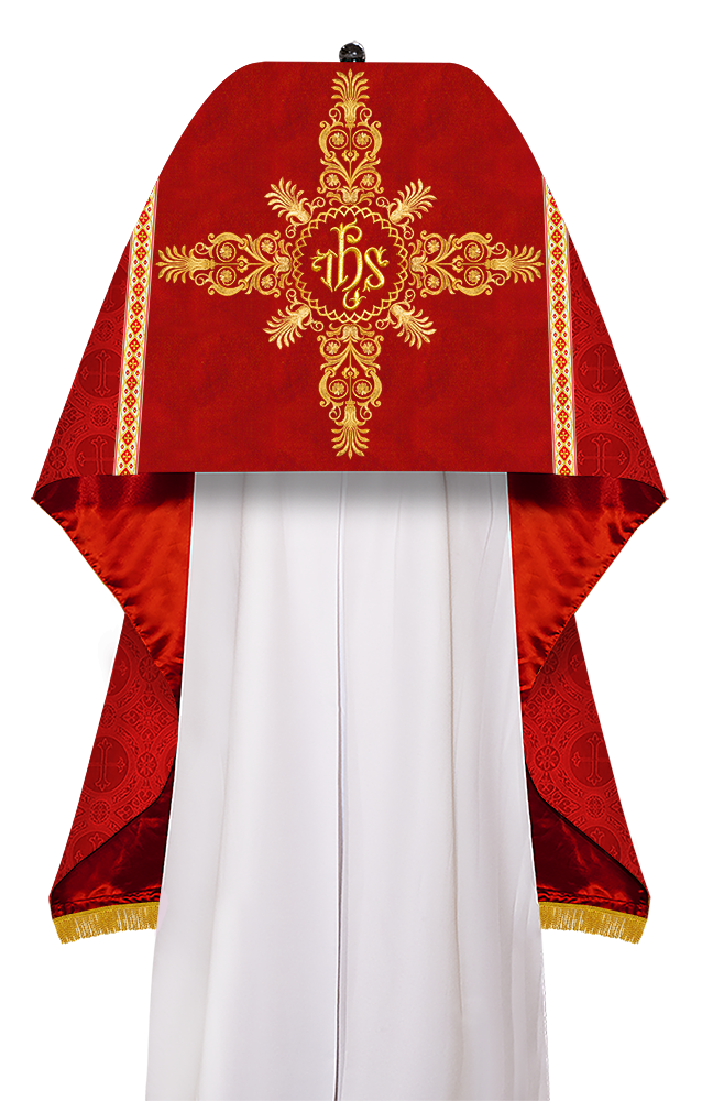 Humeral Veil Vestment with Embroidery and Spiritual Motif