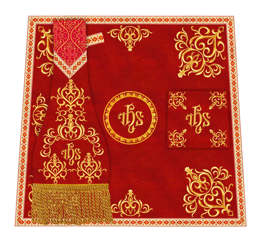 Traditional Fiddleback Vestment With Motifs and Trims