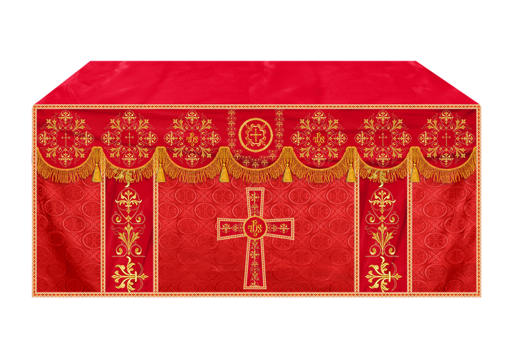 Embroidered Liturgical Church Altar Cloth with Spiritual Motif