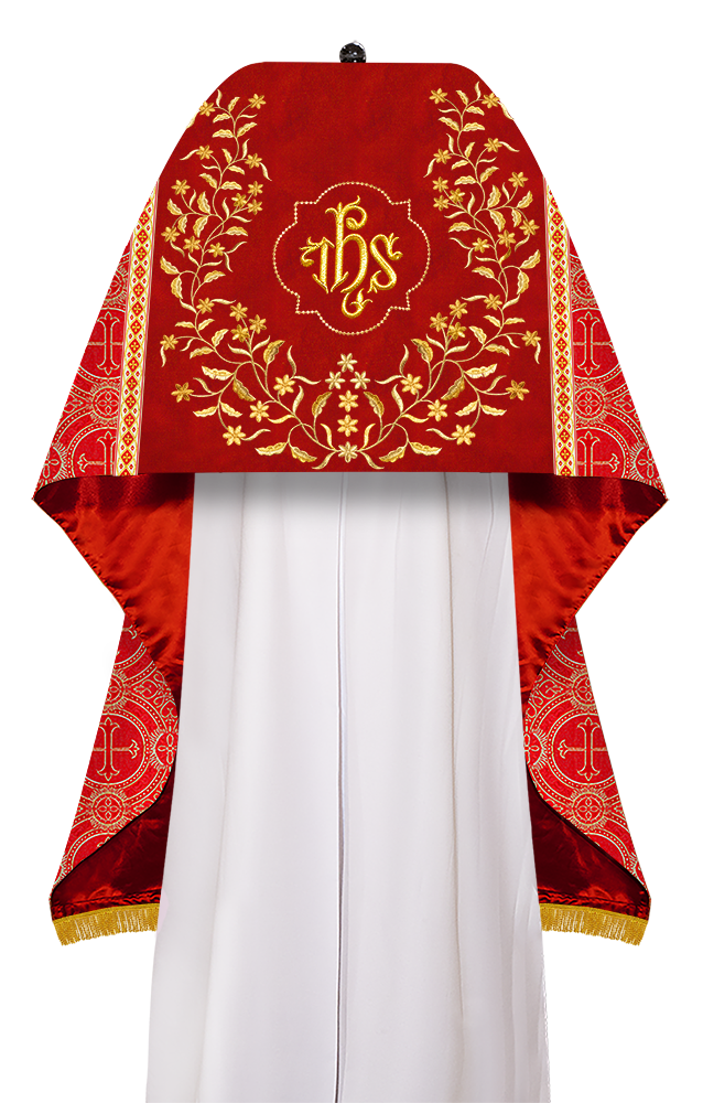 Humeral Veil Vestment with Floral Embroidered Trims