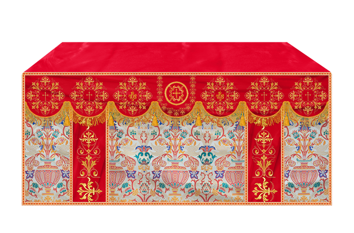 Liturgical Tapestry Altar Cloth with a Fine Embroidered Motif