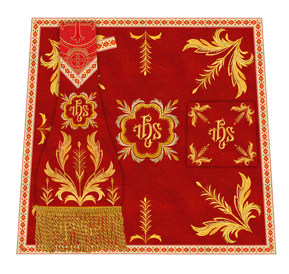 Roman Chasuble Vestment With Detailed Orphrey