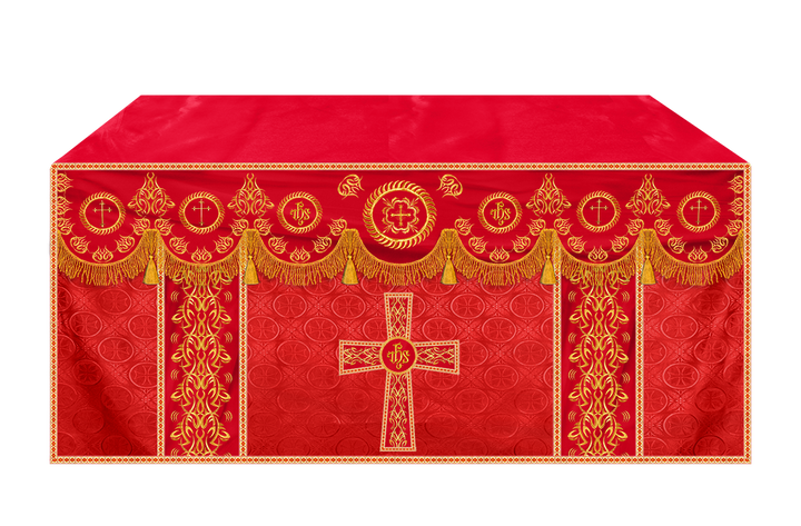 Church Altar Frontal with Ornate Embroidery & Spiritual Motifs