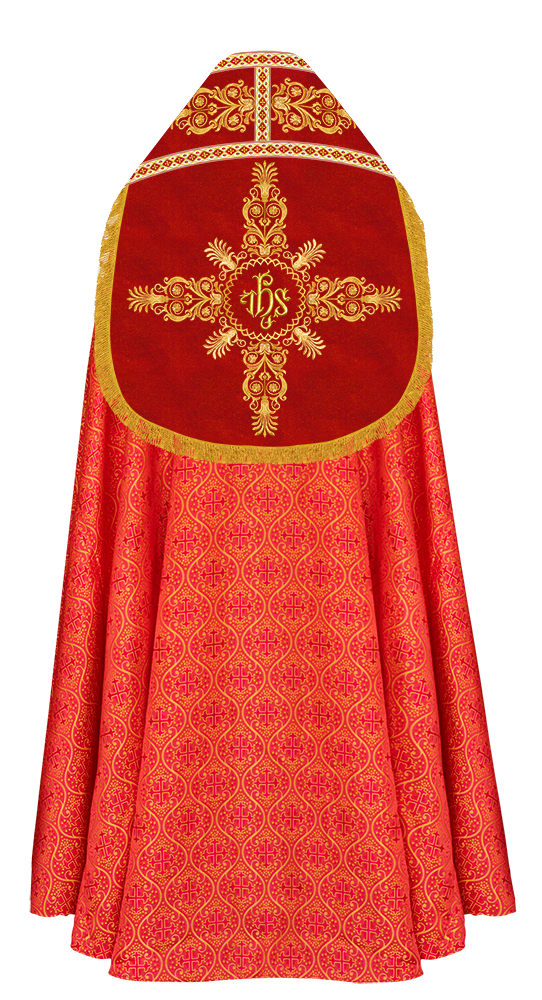 Embroidered Roman Cope with Adorned Spiritual Motif