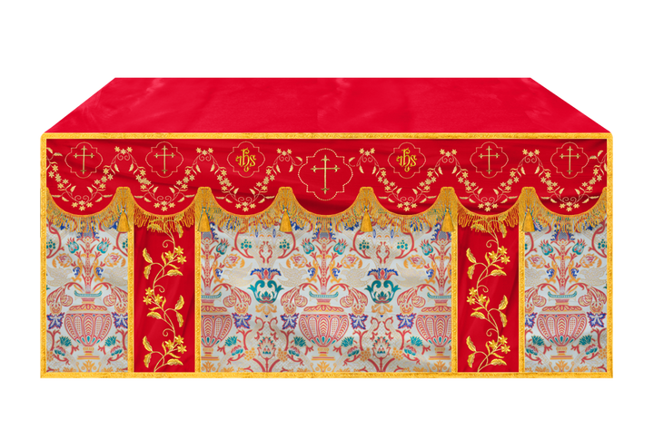 Floral Embroidery Tapestry Altar Cloth with motif