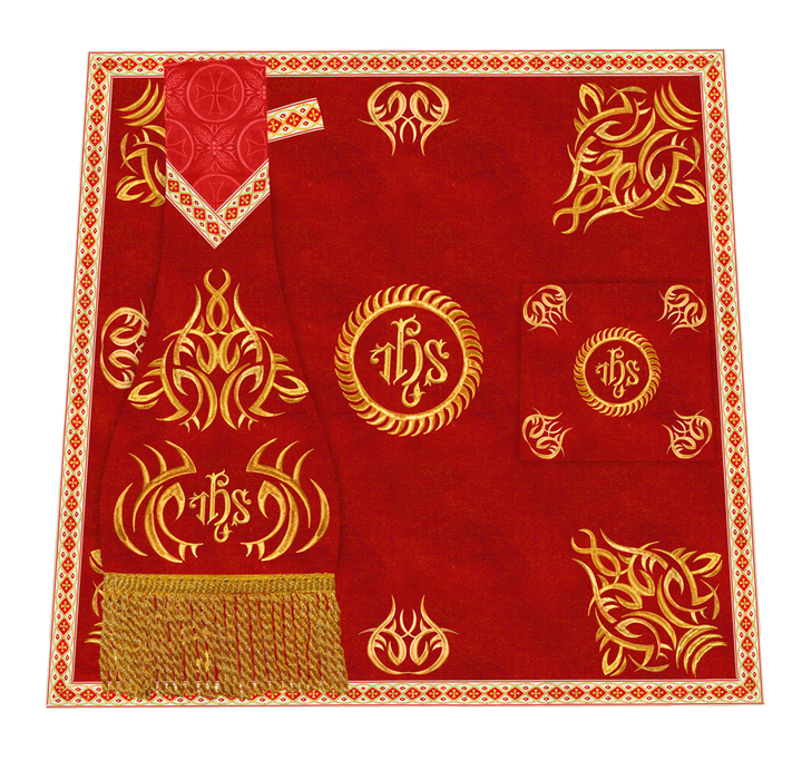 Ornate mass Set with Embroidered trims and motif