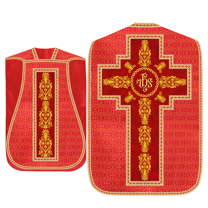 Roman Chasuble Vestments Adorned With Trims