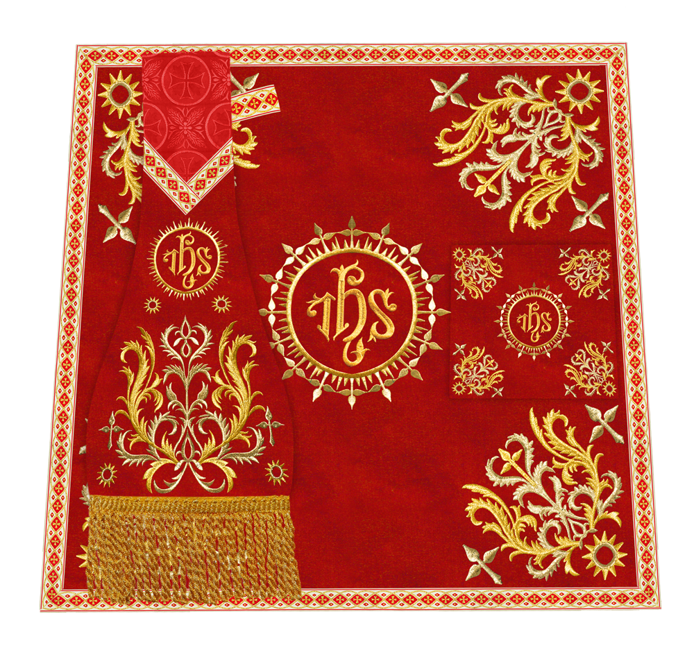 Elegant  church mass set with Embroidered Motif