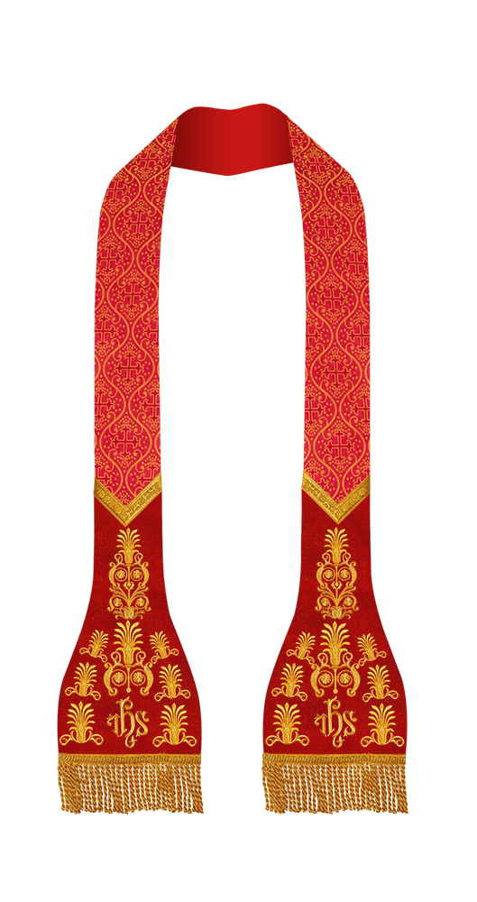 Set of 4 liturgical stole with embroidered motif