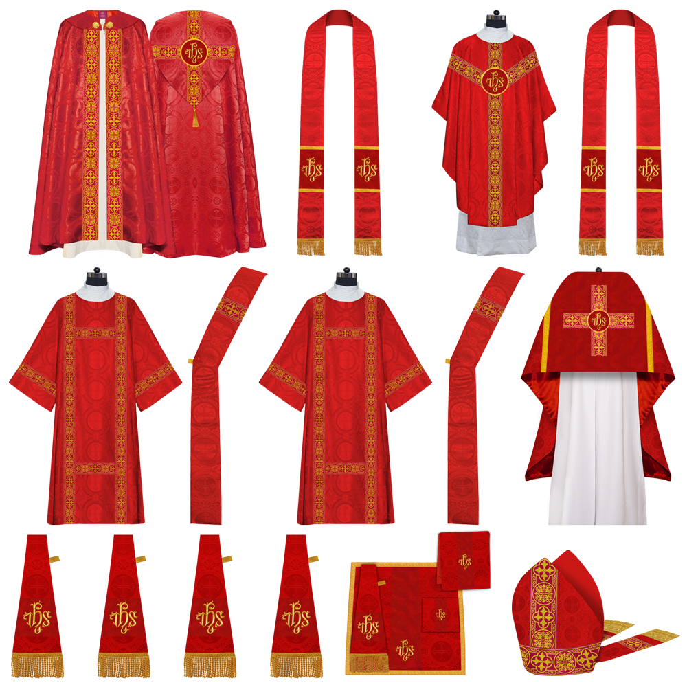 Gothic Highline Mass set with Embroidered Motif and Spiritual Orphrey