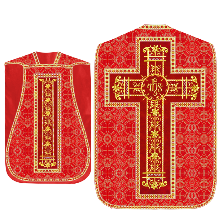 Set of Four Catholic Roman Chasuble with Spiritual Motif