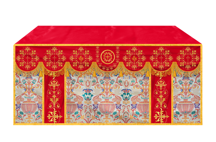 Tapestry Altar Cloth with Braided Embroidered Trims