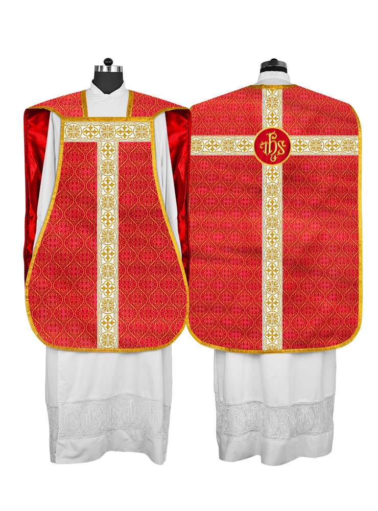 Casulla católica romana con motivo espiritual 