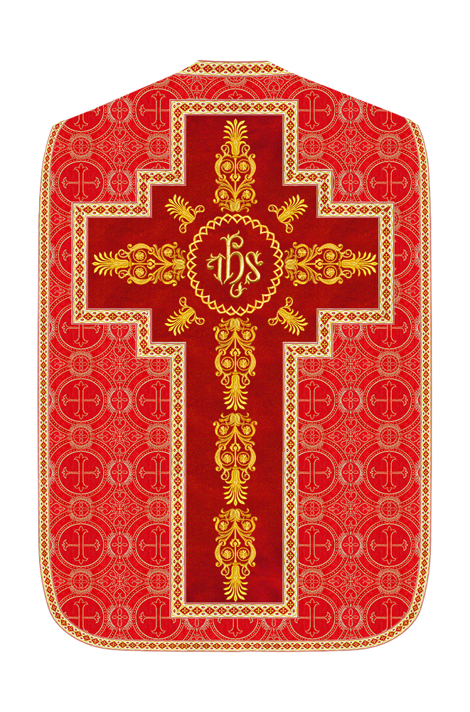 Roman Chasuble Vestments Adorned With Trims