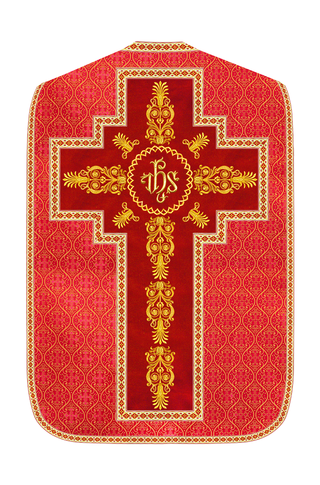 Roman Chasuble Vestments Adorned With Trims