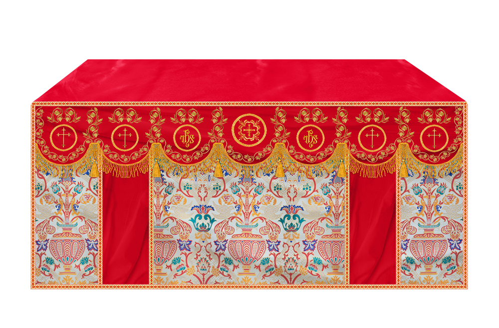 Tapestry  Altar Cloth with Liturgical Motif and Trims