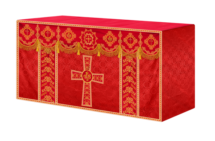 Elegant Altar Cloth with Intricate Orphrey Embroidery & Motif