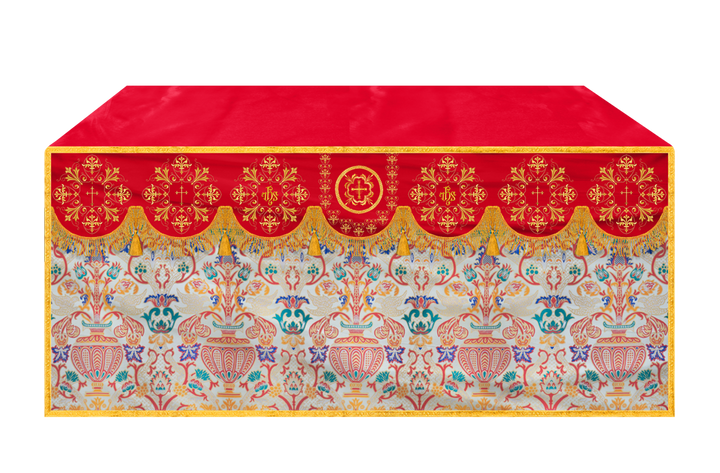 Tapestry Altar Cloth with Braided Embroidered Trims