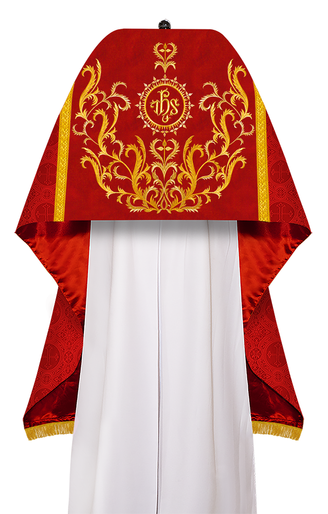 Liturgical motif embroidered Humeral Veil