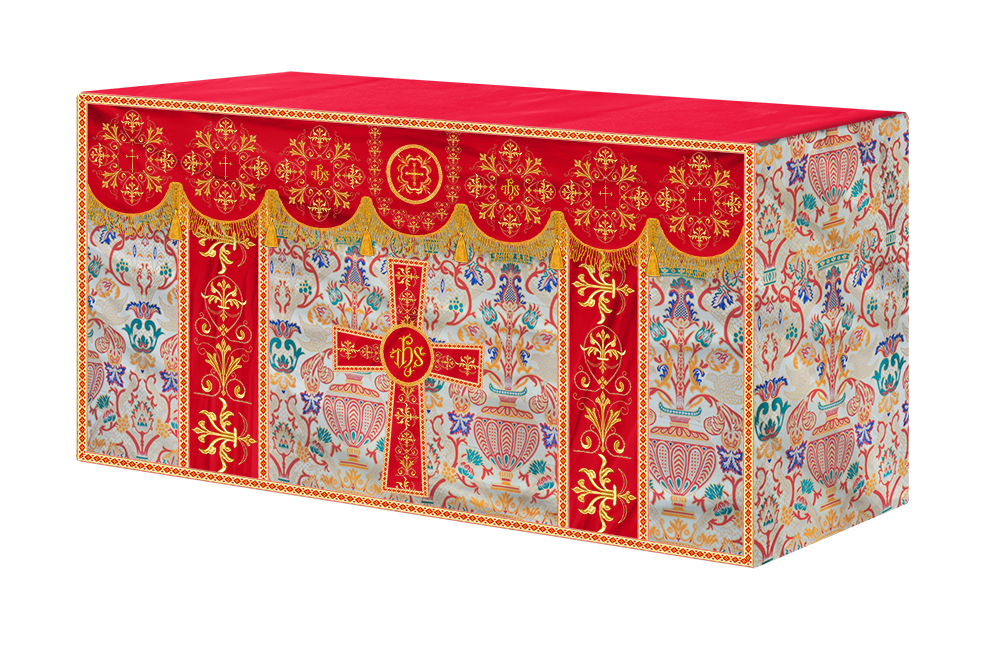 Liturgical Tapestry Altar Cloth with a Fine Embroidered Motif
