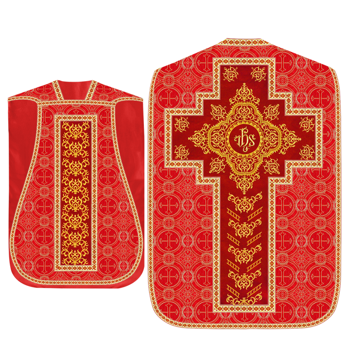 Traditional Fiddleback Vestment With Motifs and Trims