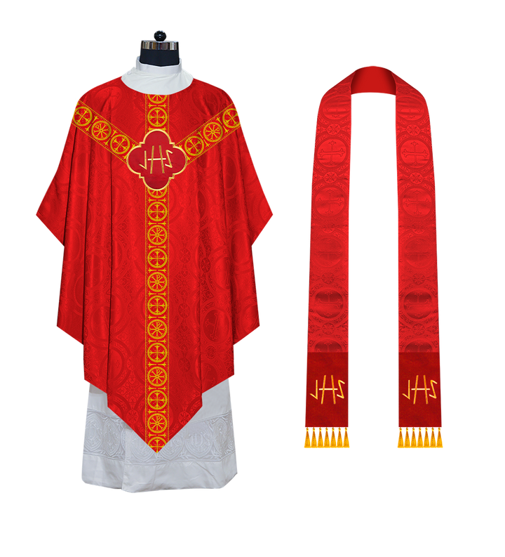 Divine Pugin Chasuble with Braided Lace Orphrey