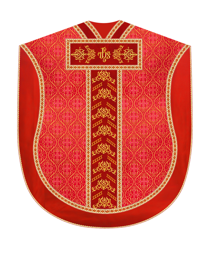 Borromean Chasuble Vestment Adorned With Colour Braids and Trims