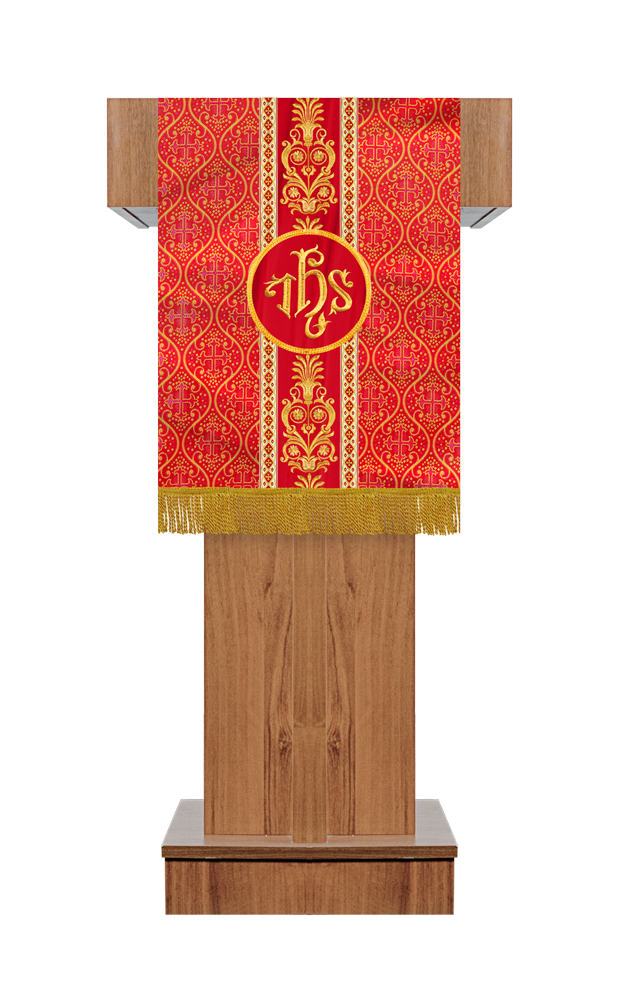 Altar Cloth with Embroidered Motif and Trims