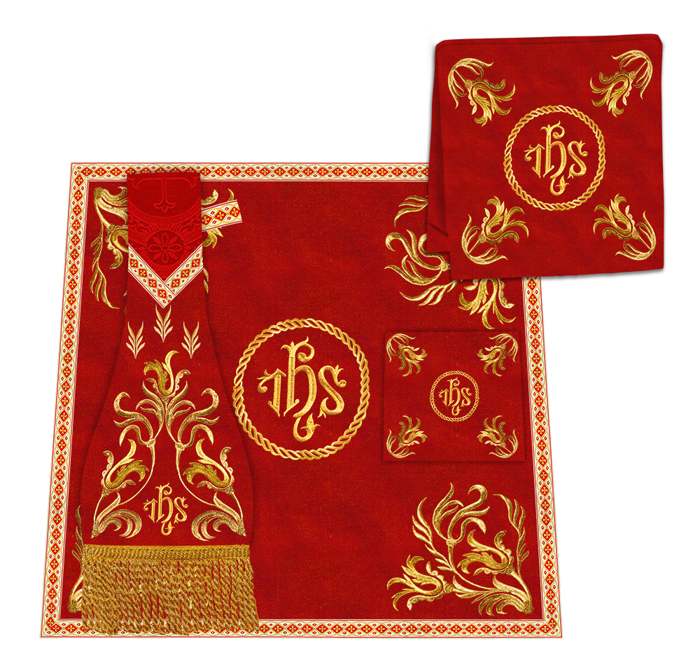 Gothic Chasuble Vestments With Ornate Embroidery And Trims